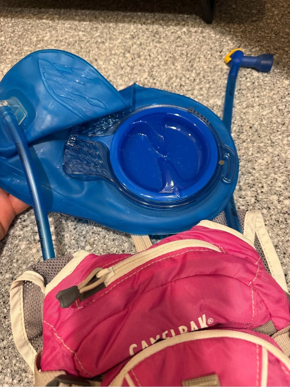 CamelBak Pink and Gray kids Hydration Backpack with Bladder